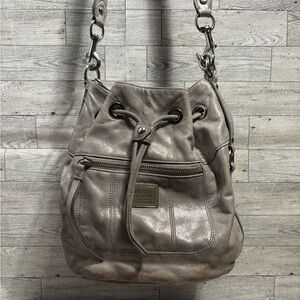 Coach silver  Leather Shoulder Bag